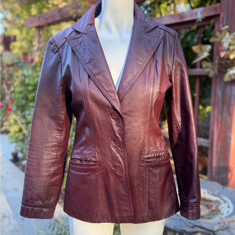 Vintage Women's Oxblood Leather Jacket